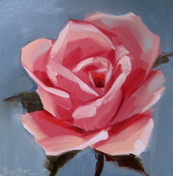600x610 Simple Rose Painting Art Amp Artists Simple Rose - Rose Art Painting