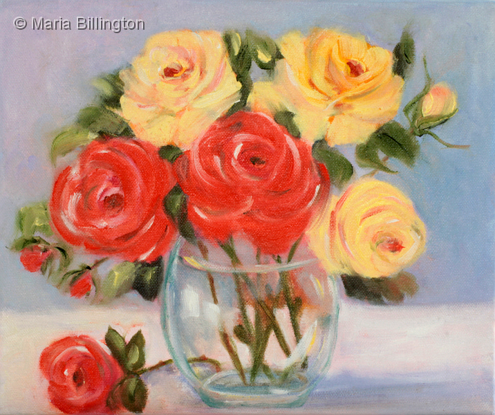 716x600 Maria's Painting Galleryoils (2012)rose Bouquet 25x30 - Rose Bouquet Painting