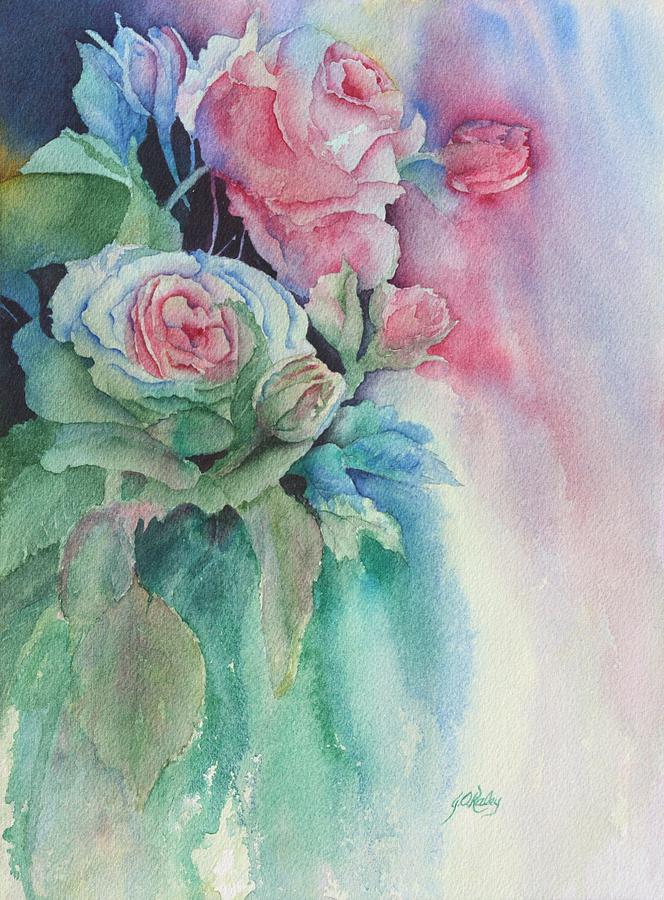 664x900 Rose Bouquet Painting By Judy Raley - Rose Bouquet Painting