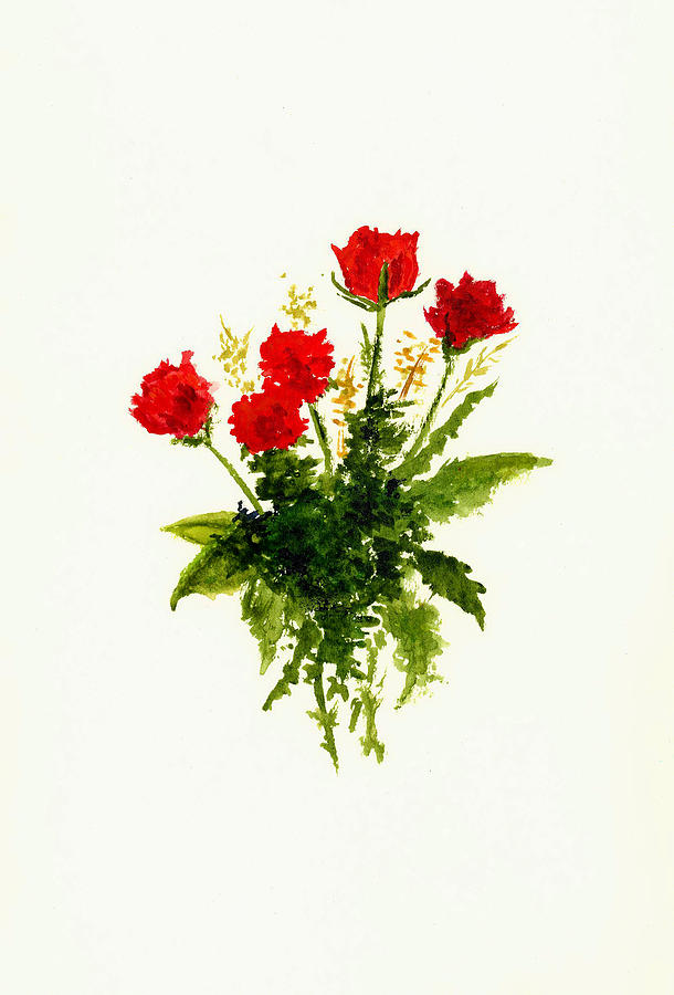 610x900 Rose Bouquet Painting By Michael Vigliotti - Rose Bouquet Painting