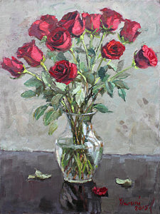 225x300 Bouquet Paintings Fine Art America - Rose Bouquet Painting