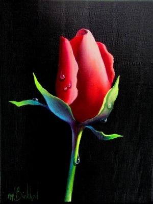 300x400 Gal Floral - Rose Bud Painting