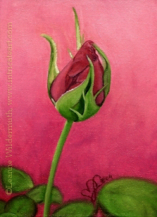 223x308 Leanne Wildermuth Artist By Nature Floral Painting - Rose Bud Painting