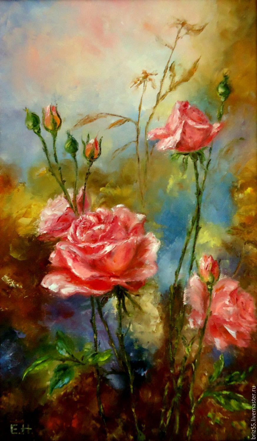 874x1500 Oil Painting Rosebush Shop Online On Livemaster With Shipping - Rose Bush Painting