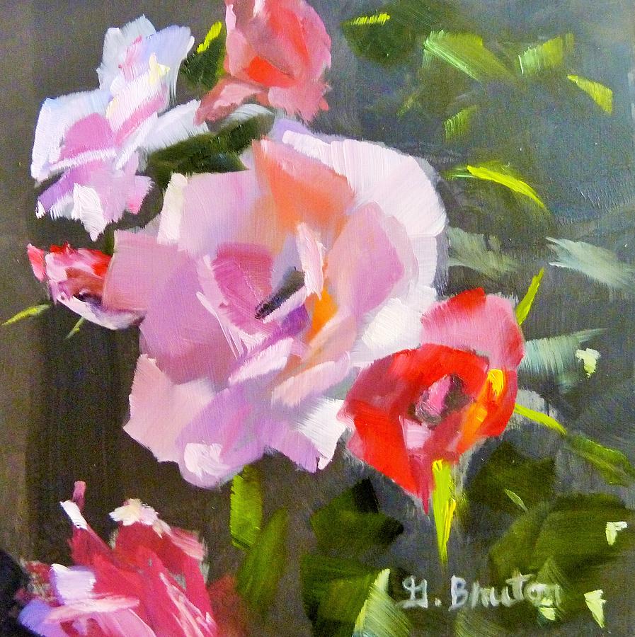 897x900 Rose Bush Painting By Gary Bruton - Rose Bush Painting