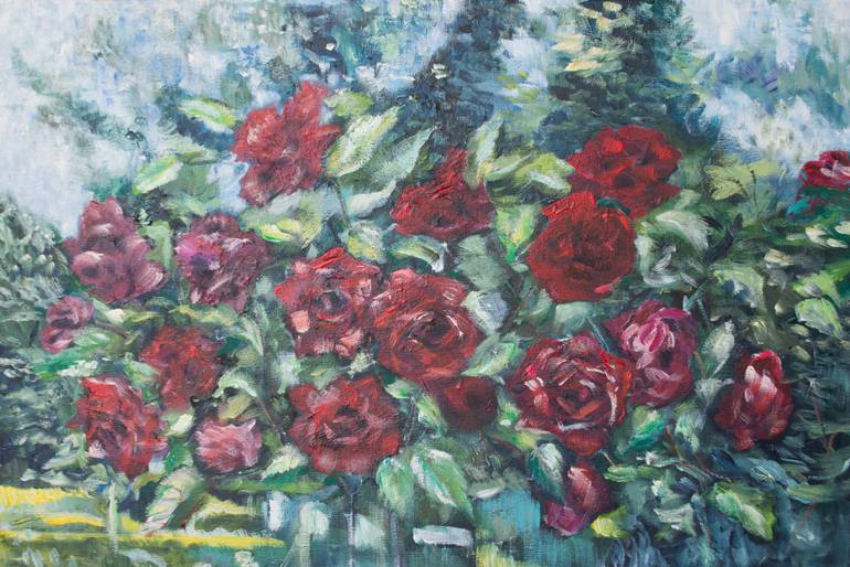 770x514 Saatchi Art Rose Bush Painting By Marina Urchukina - Rose Bush Painting