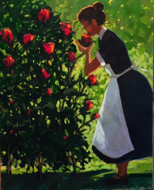 518x640 The Rose Bush Laura Loe Paintings - Rose Bush Painting