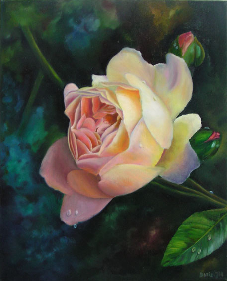 457x567 Commissions Of Rose And Flower Paintings - Rose Flower Painting