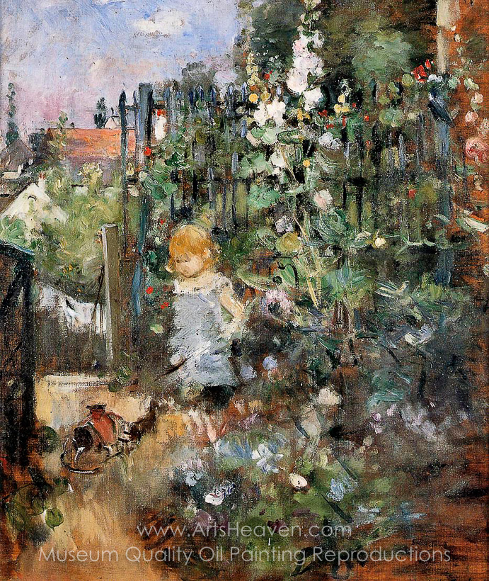 691x820 Reproduction Painting Berthe Morisot Child In The Rose Garden - Rose Garden Painting