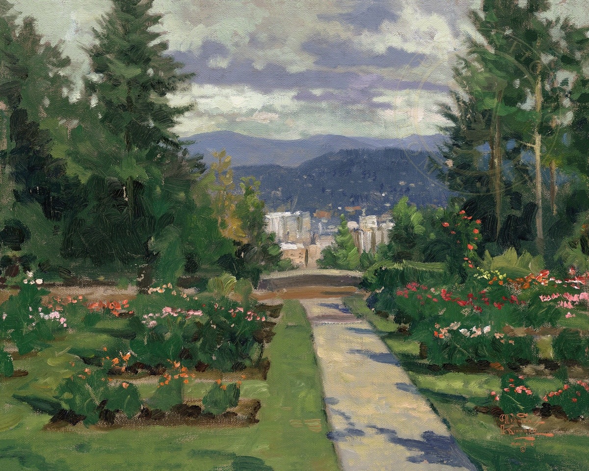 1200x960 Rose Garden, Portland Limited Edition Art The Thomas Kinkade - Rose Garden Painting