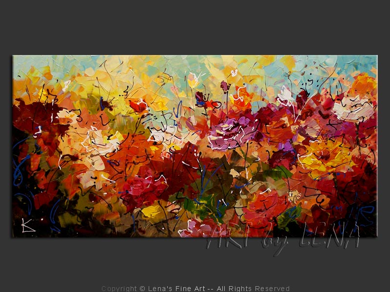 800x600 Rose Garden In The Fall Art By Lena - Rose Garden Painting