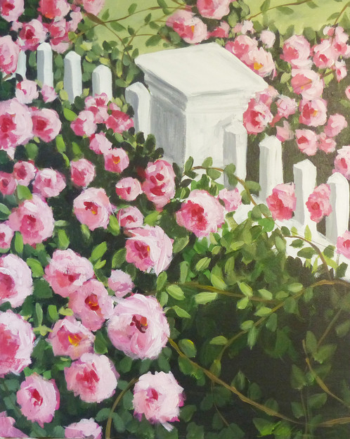 498x624 Rose Garden - Rose Garden Painting