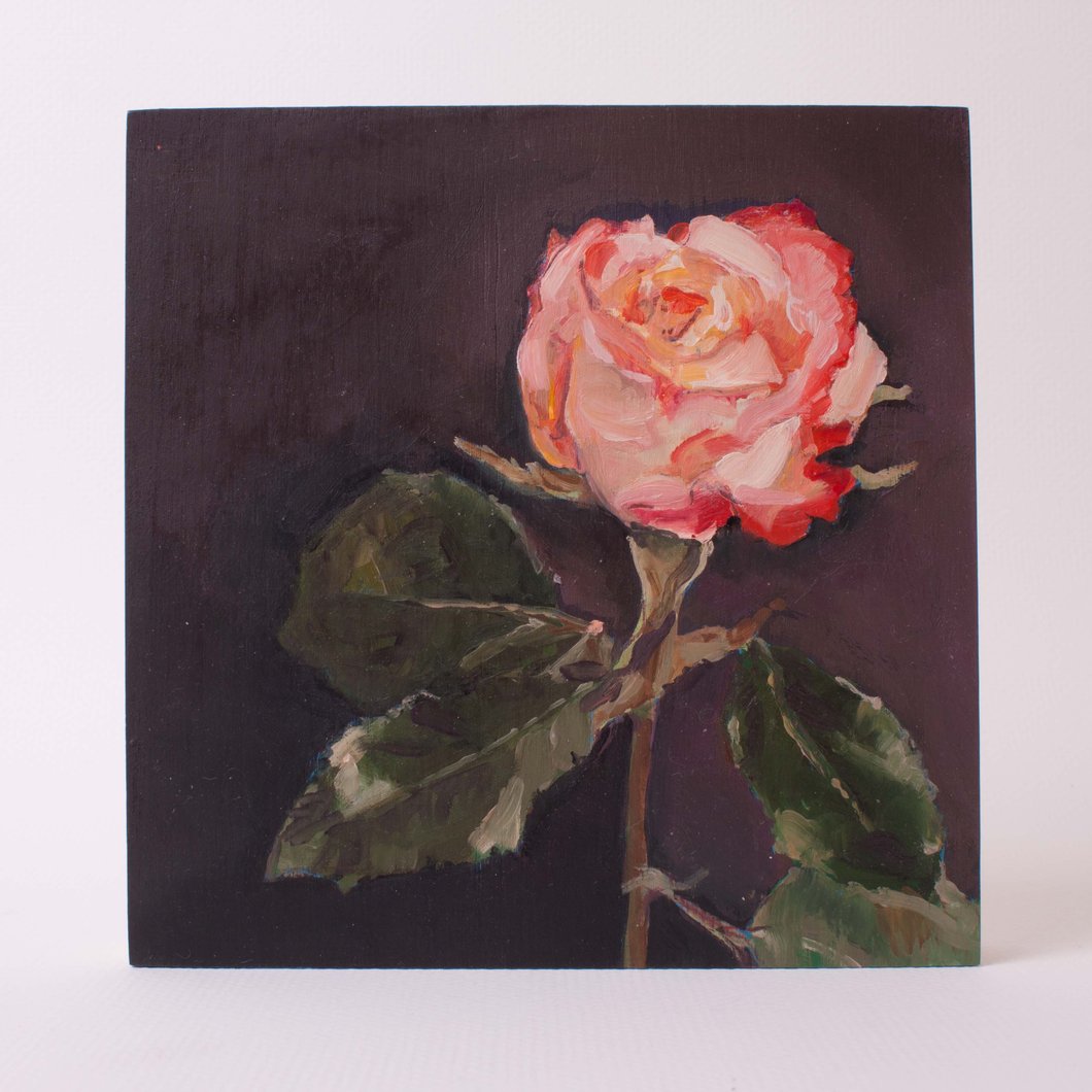 1060x1060 Rose Oil Painting The Tiny Llama - Rose Oil Painting