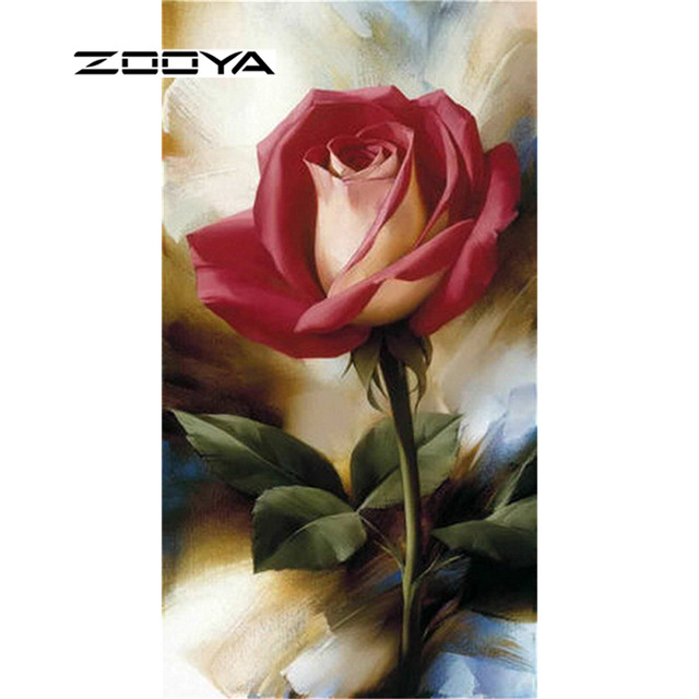 640x640 Zooya Diamond Painting Full Drill Diamond Embroidery Flowers Rose - Rose Oil Painting