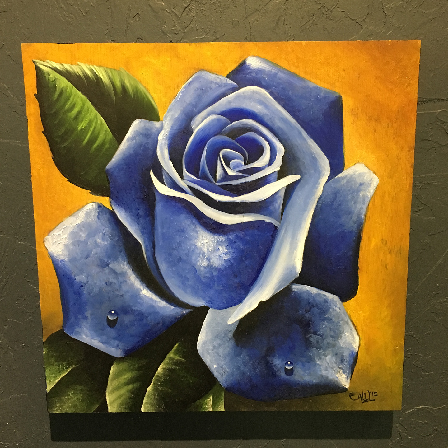 1440x1440 Blue Rose - Rose Painting