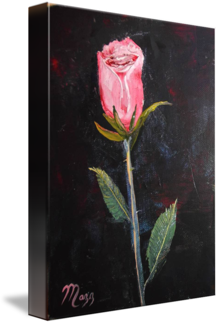 439x650 Single Stem Rose Painting By Mazz Original Paintings - Rose Painting