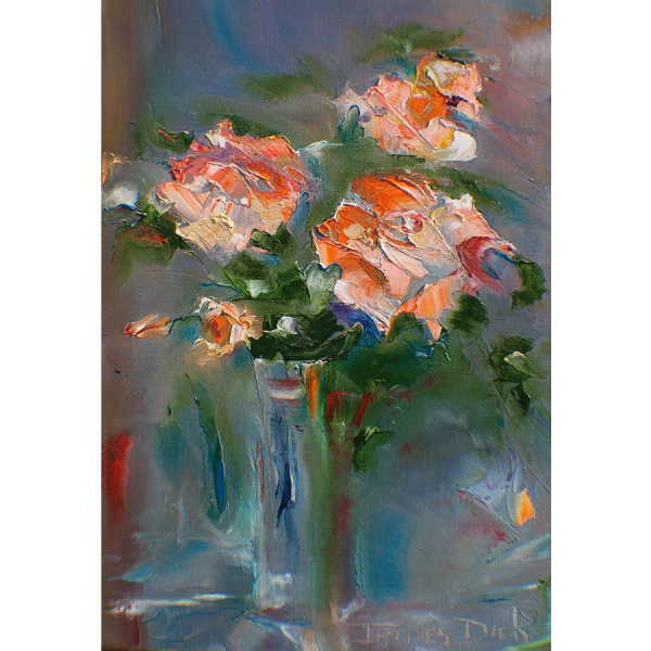 600x600 Fantastic Rose Painting Mothers Day Roses By James Dick - Rose Painting