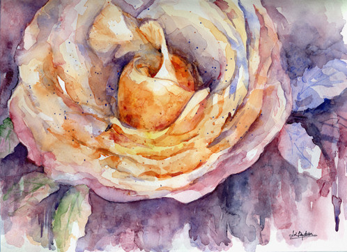 498x361 Renaissance Watercolor Rose Painting - Rose Painting Images