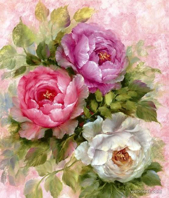 554x649 Rose Painting 12 - Rose Painting Images