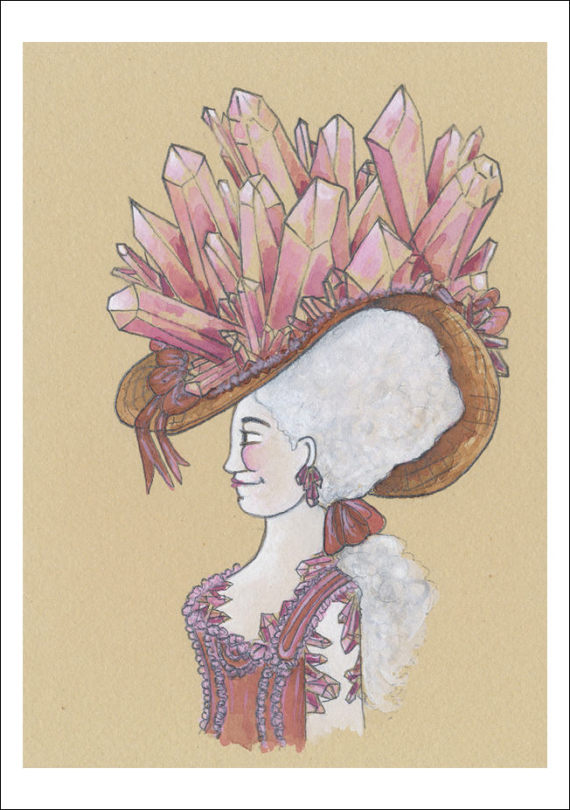 570x810 Rose Quartz Print Crystal Wall Art Crystal Decor Crystal Snake - Rose Quartz Painting