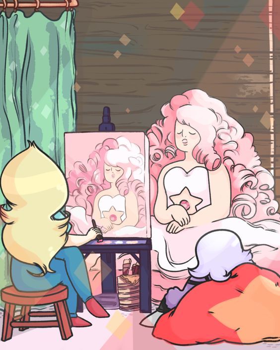 564x705 I Have My Own Theory In Steven Universe That Vidalia Painted Rose - Rose Quartz Painting