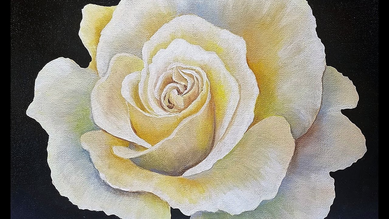 1280x720 Rose Painting Tutorial Step By Step Live Free Acrylic Fine Art - Rose White Painting