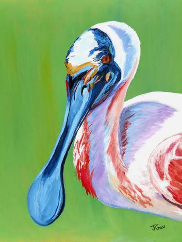 375x498 Roseate Spoonbill Paintings For Sale Saatchi Art - Roseate Spoonbill Painting
