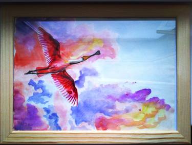 375x282 Saatchi Art The Roseate Spoonbill Painting By Shone Lorenza - Roseate Spoonbill Painting