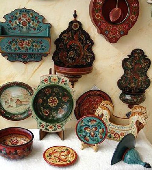 500x557 Norwegian Painting On Wood Rosemaling (11) - Rosemaling Painting