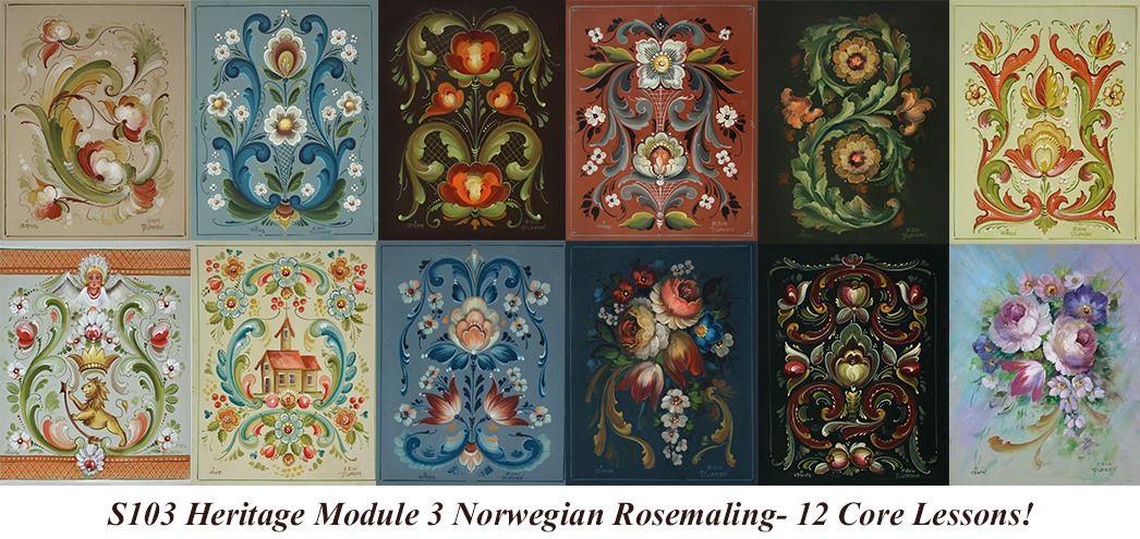 1046x495 S103 Art Of Rosemaling - Rosemaling Painting