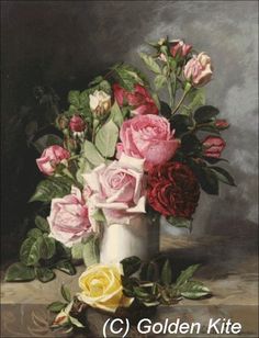 236x308 Painting Of Flowers In Vase - Roses In A Vase Painting