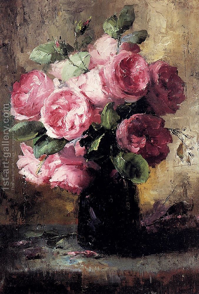 Roses In A Vase Painting at PaintingValley.com | Explore collection of ...