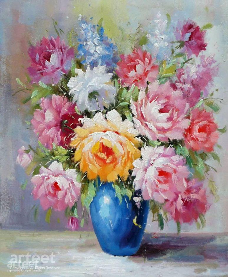 774x940 Roses In A Vase Painting For Home Decoration - Roses In A Vase Painting