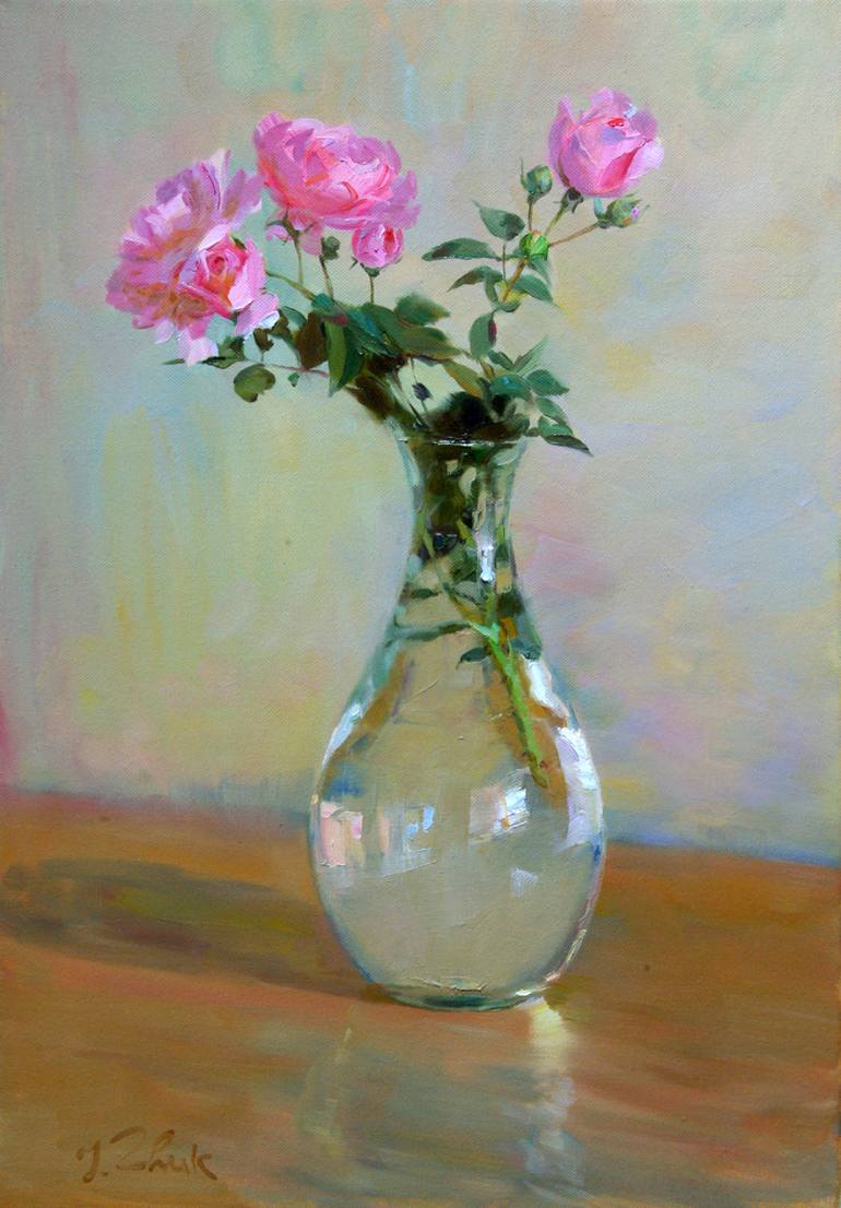 770x1106 Saatchi Art Flowers In A Vase Painting By Igor Zhuk - Roses In A Vase Painting