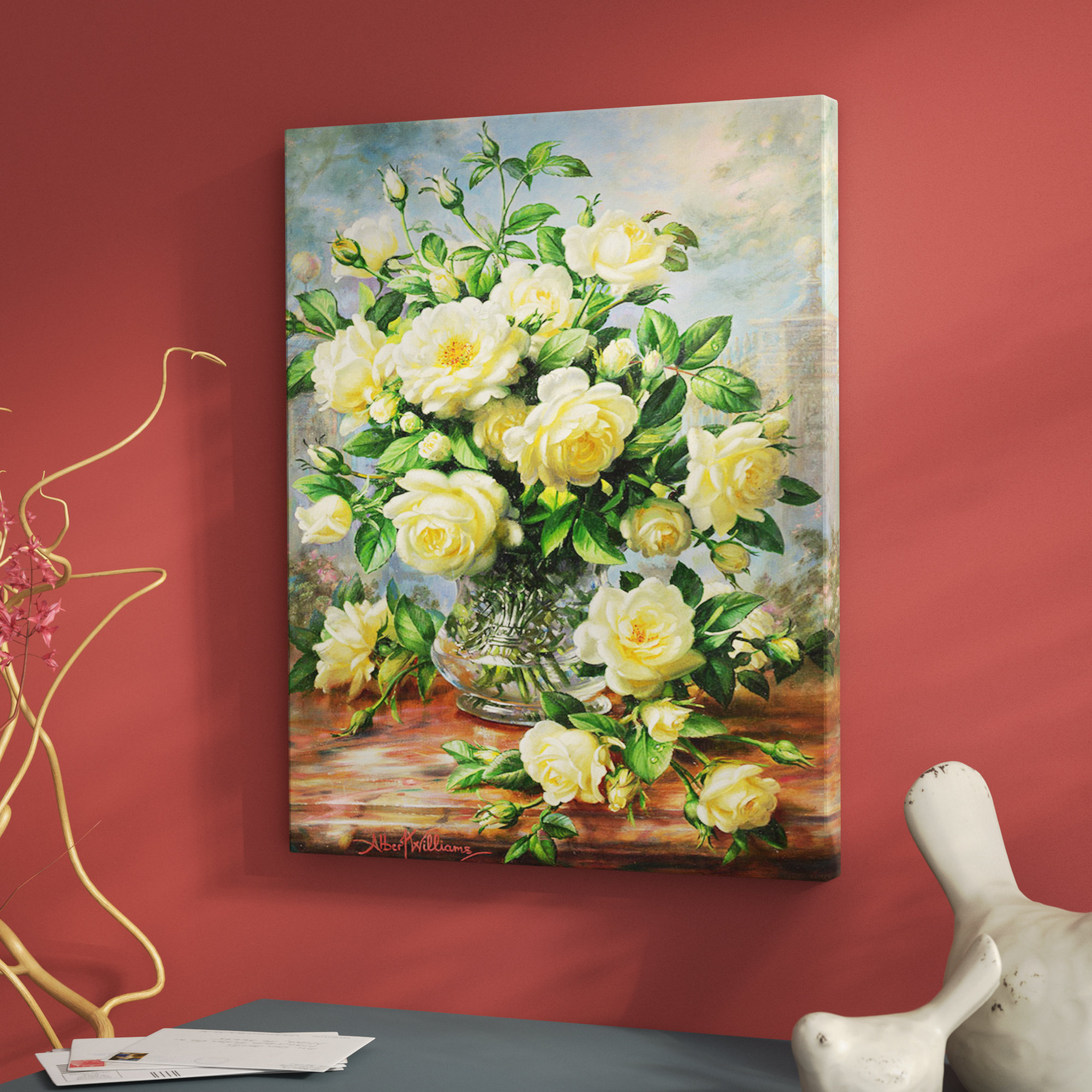 Roses In A Vase Painting at PaintingValley.com | Explore collection of ...