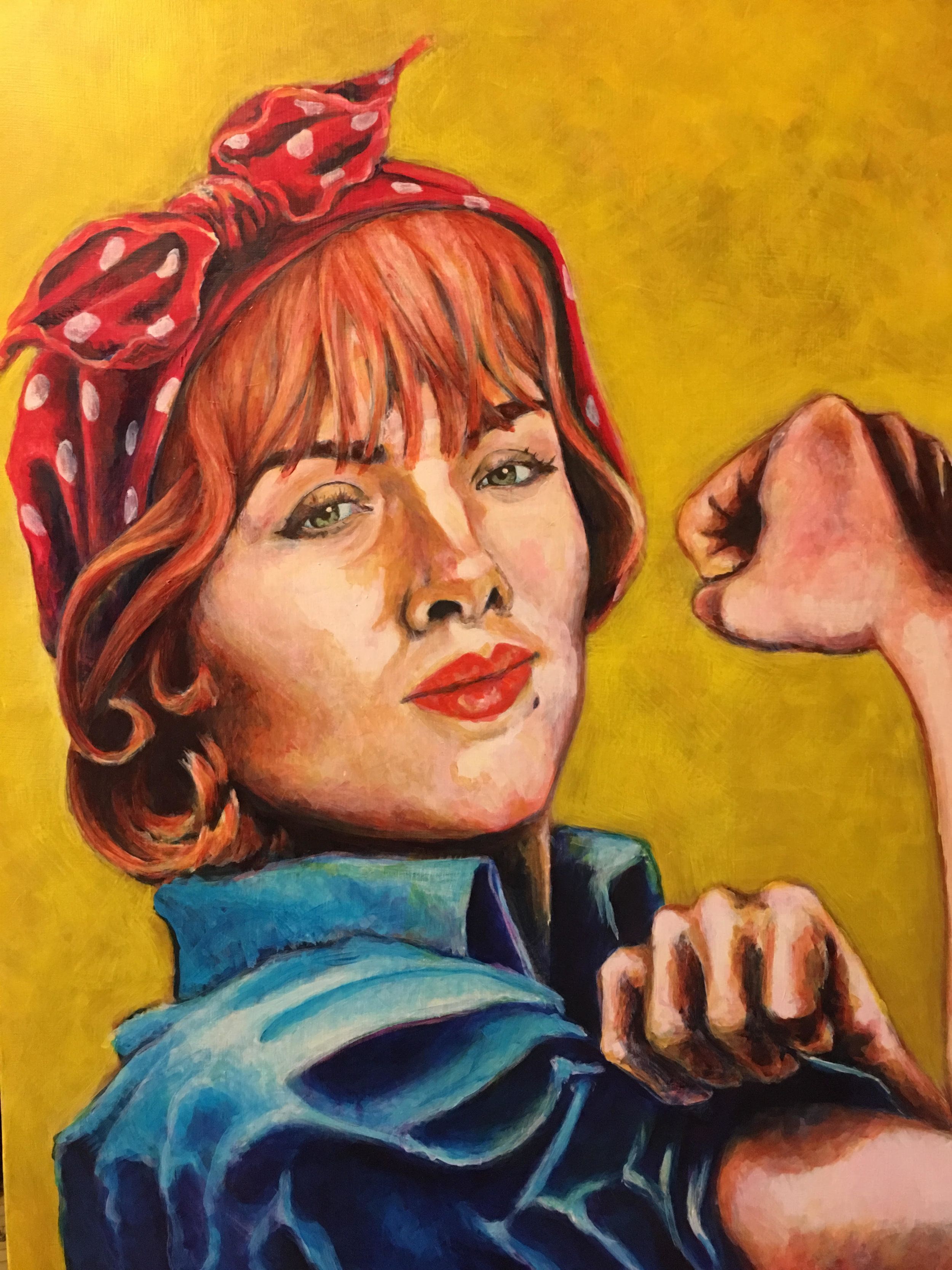 2500x3333 Pin By Derek Smith On Art Inspirations Kim Cattrall - Rosie The Riveter Original Painting