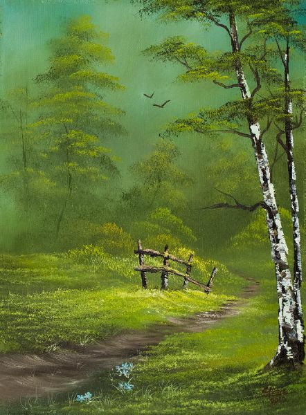 442x600 Bob Ross Quiet Trail Oil Paintings - Ross Oil Painting