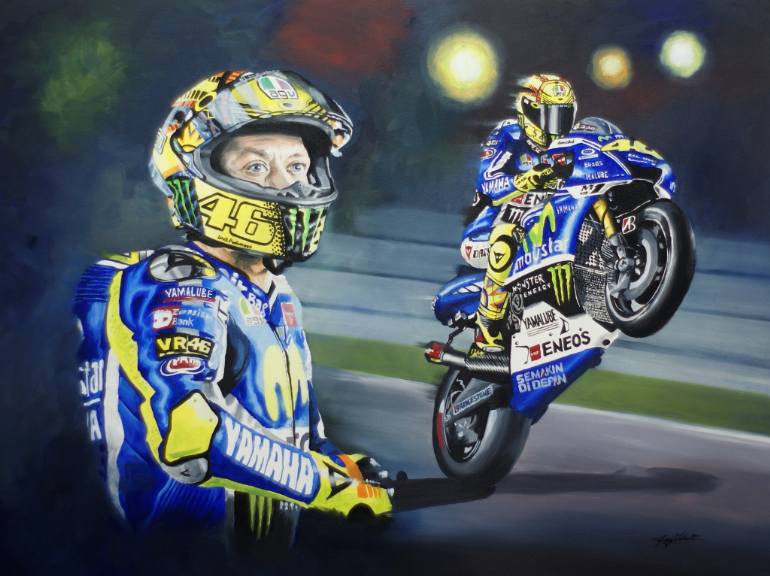 770x576 Saatchi Art Valentino Rossi Painting By Greg Tillett - Rossi Painting