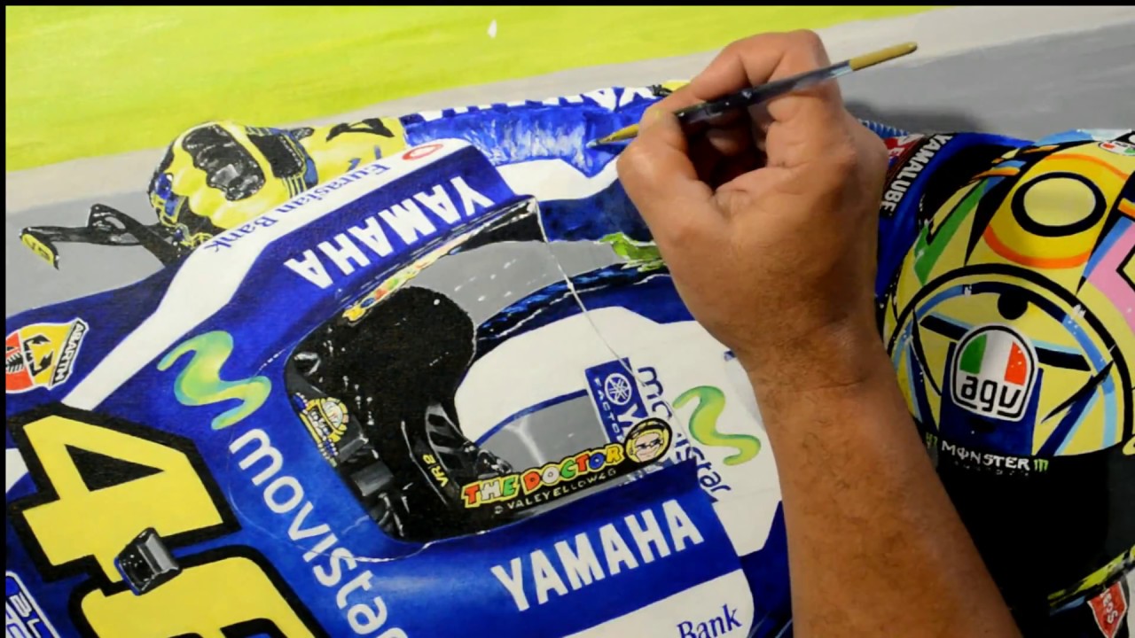 1280x720 The Doctor Valentino Rossi Painting Start To Finish - Rossi Painting