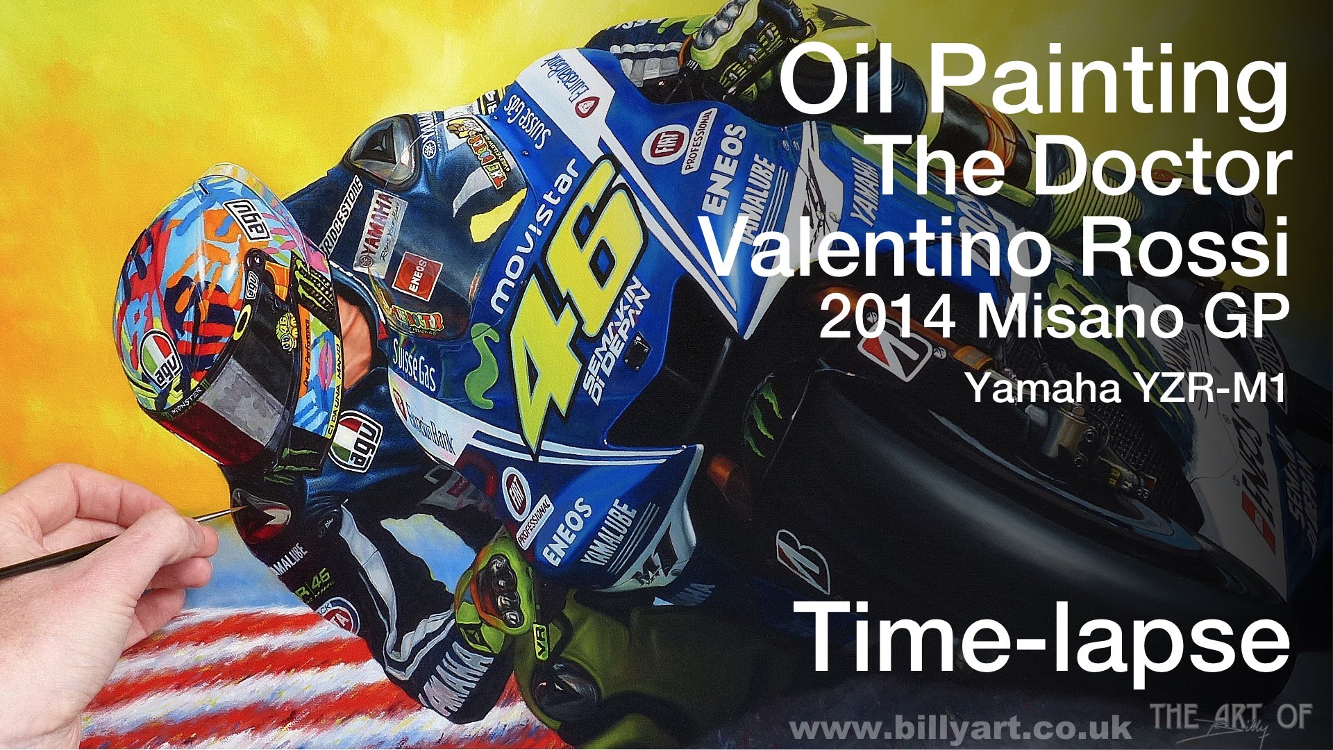 1920x1080 Valentino Rossi Misano Motogp Oil Painting Hd Timelapse - Rossi Painting