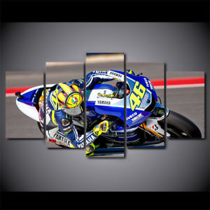300x300 Valentino Rossi Motogp Racing 5 Pcs Painting Wall Art Canvas - Rossi Painting