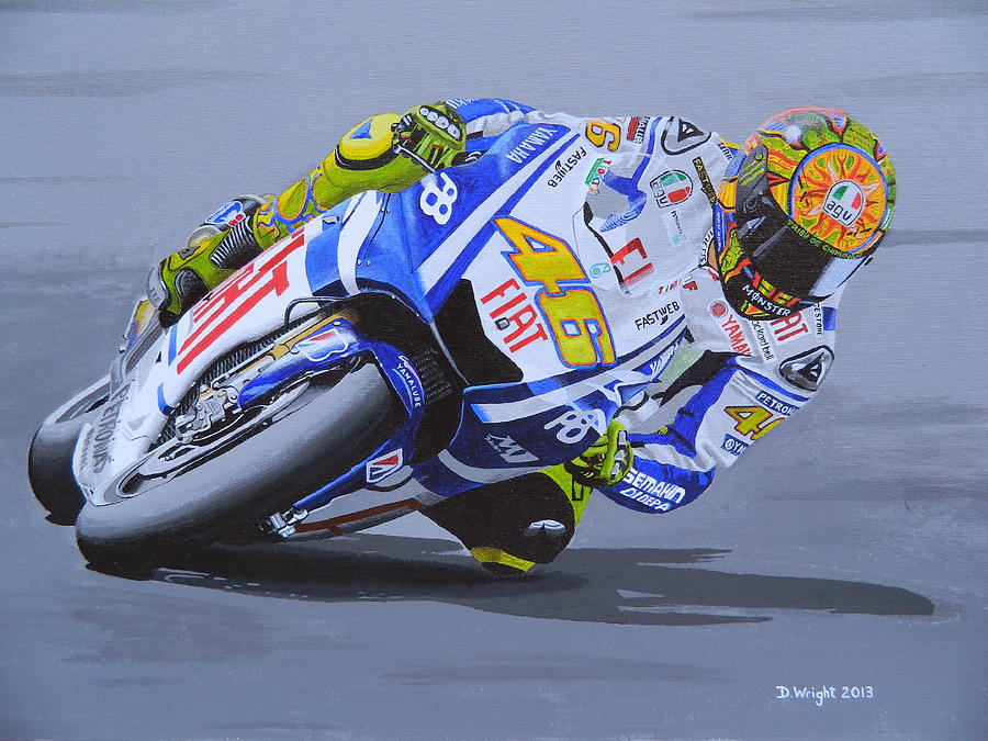 900x675 Valentino Rossi Painting By David Wright - Rossi Painting