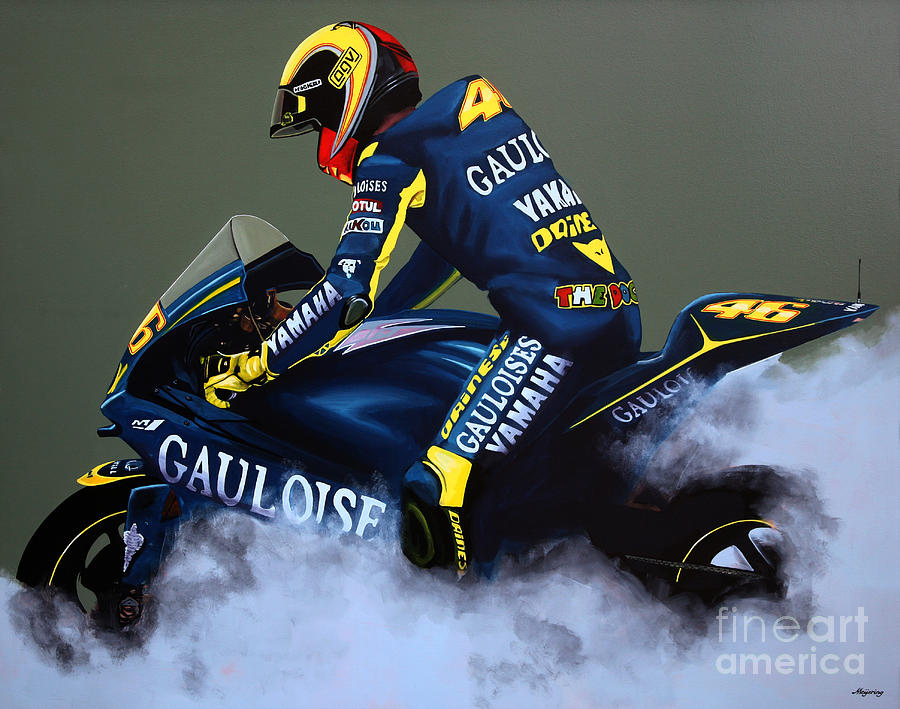 900x709 Valentino Rossi Painting By Paul Meijering - Rossi Painting