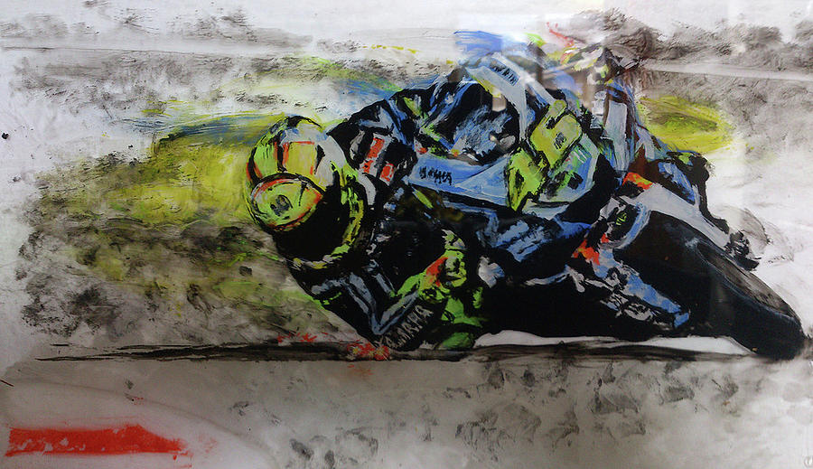 900x519 Valentino Rossi Painting By Wim Standish - Rossi Painting