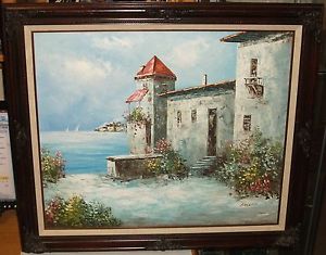 300x235 Rossini Original Oil On Canvas Sea Shore Sail Boat Painting Ebay - Rossini Oil Painting