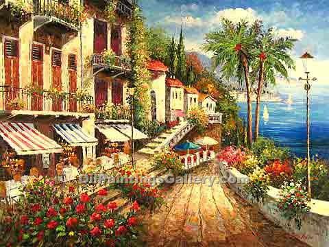 480x360 Riviera Villas 28 (Painting Id La 1128 Ka) - Rossini Oil Painting