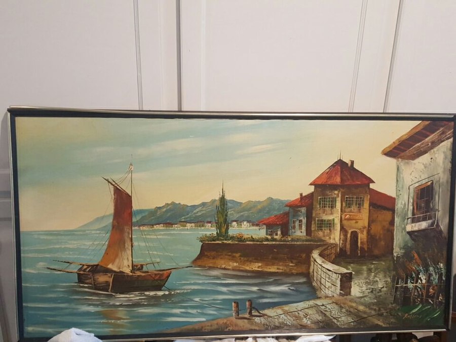 900x675 Used Signed Rossini Oil Painting On Canvas For Sale In Harvest - Rossini Oil Painting