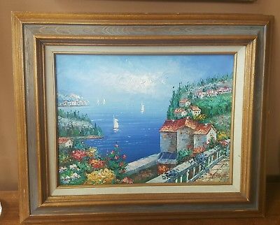 400x322 Original Rossini Oil On Canvas Seascape Signed 24 X 36 Painting - Rossini Painting