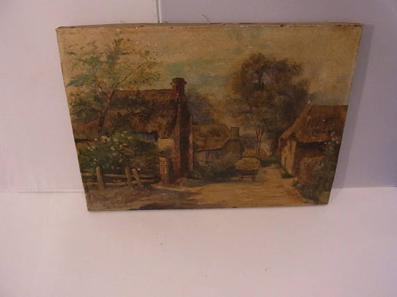 570x427 Original Early 20th Century Oil Painting English Rural Scene - Rossini Painting