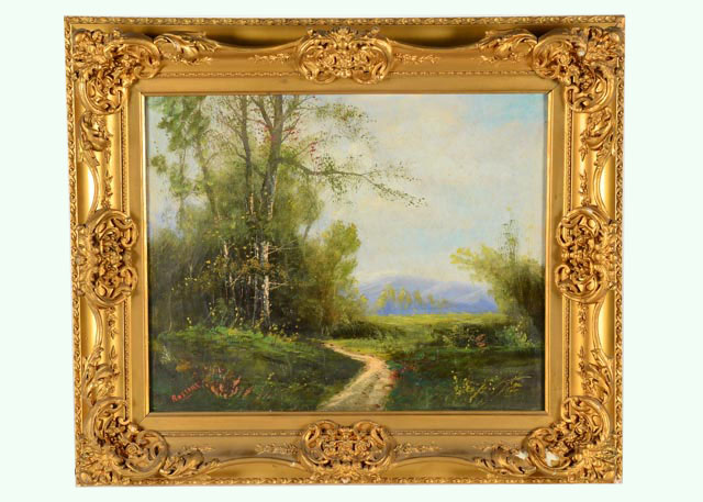 640x457 Original Landscape In Oil Signed Rossini Ebth - Rossini Painting